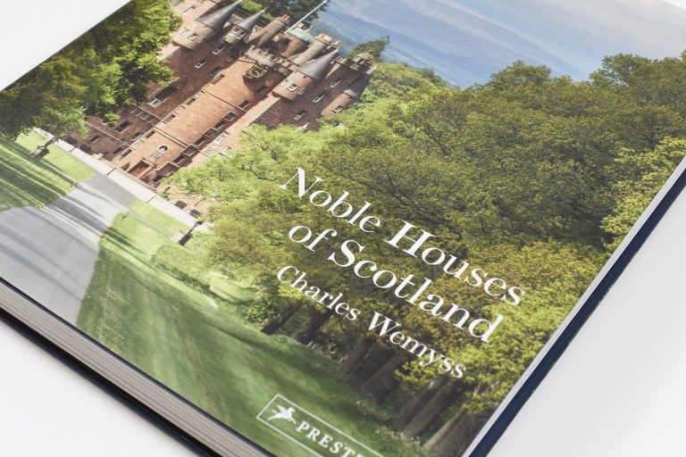 Prestel’s Noble Houses of Scotland book, with a country house and gardens on its cover.